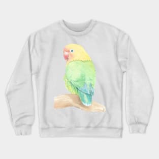 Lovebird watercolor portrait Crewneck Sweatshirt